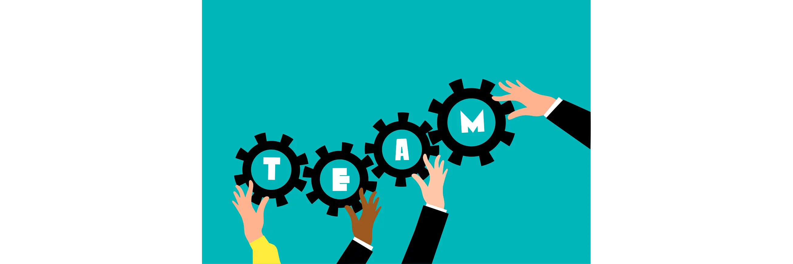 Bild von Zahnrädern mit den Buchstaben von TEAM